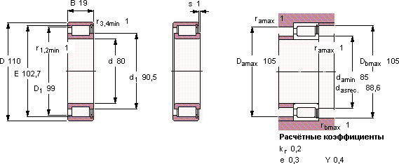 Подшипник NCF 2916 CV