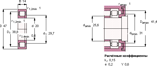Подшипник NUP 204 ECP