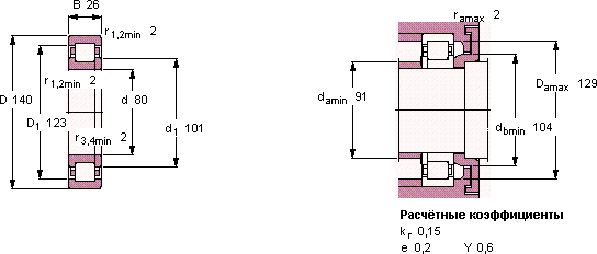 Подшипник NUP 216 ECP