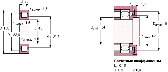 Подшипник NUP 309 ECP