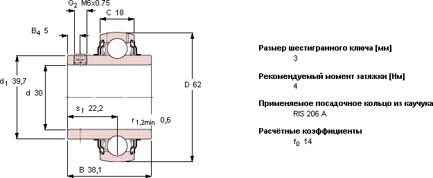 Подшипник YAR 206-2F