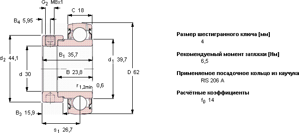 Подшипник YET 206