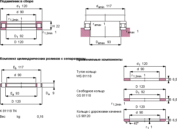 Подшипник 81118 TN