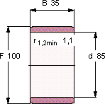 Подшипник IR 85X100X35