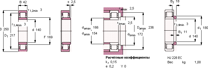 Подшипник NU 228 ECJ